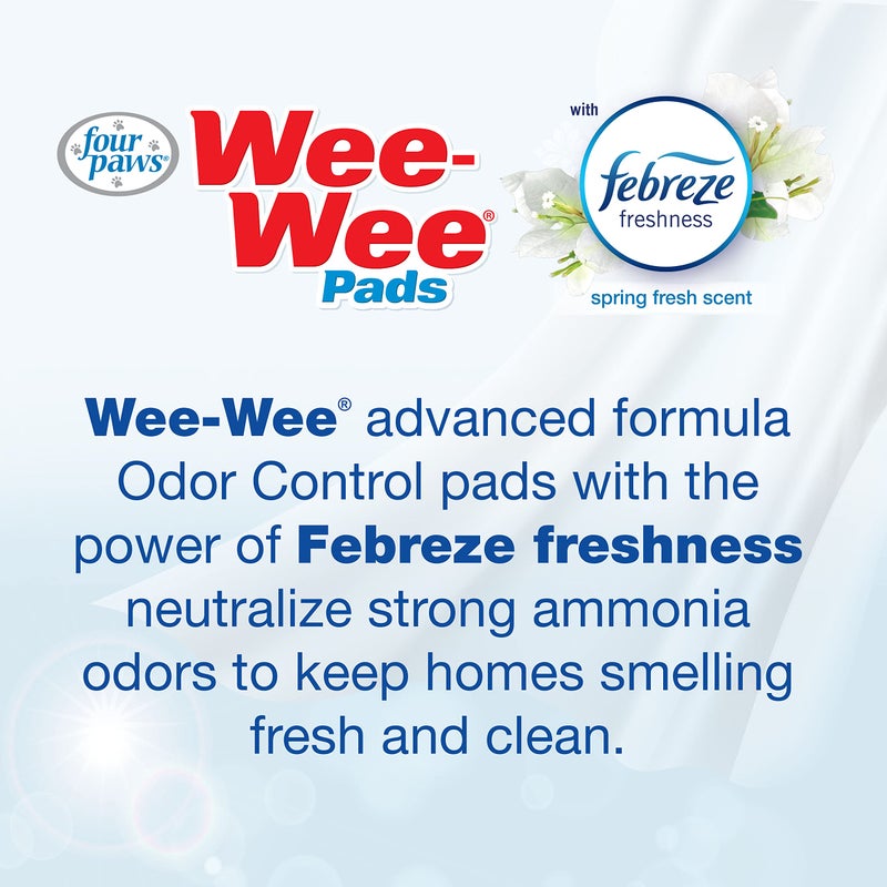 Four Paws Wee-Wee Odor Control with Febreze Freshness Pee Pads for Dogs & Puppies, Leak-Proof Dog Housebreaking Potty Training Floor Protection, Spring Fresh Scent, 22" x 23", 50 Count - Image 3